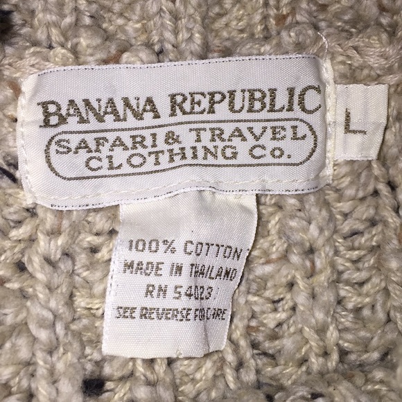 VTG Banana Republic Chunky Marled Knit Sweater Lg - Picture 4 of 6